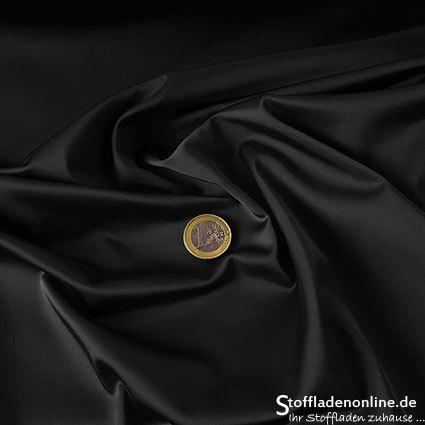 Remnant piece 170cm | Stretch satin fabric black - Toptex