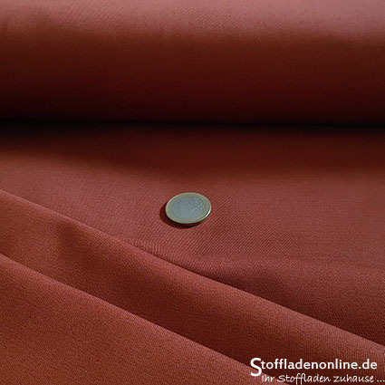 Remnant piece 165cm | Fine woven stretch cotton twill rust brown