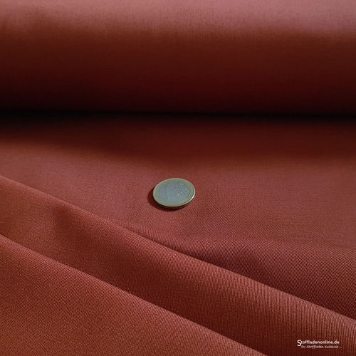Remnant piece 72cm | Fine woven stretch cotton twill rust brown