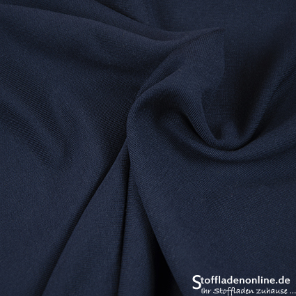Remnant piece 125cm | Modal sweat jersey fabric dark blue - Hilco