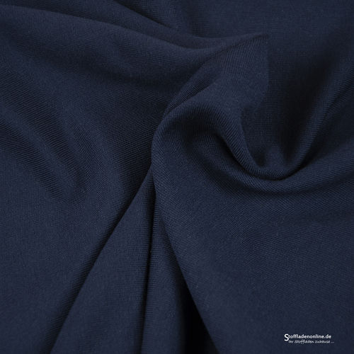 Remnant piece 120cm | Modal sweat jersey fabric dark blue - Hilco