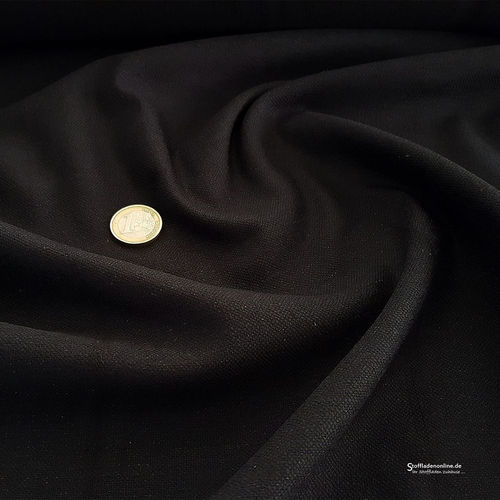 Remnant piece 80cm | Stretch linen fabric black