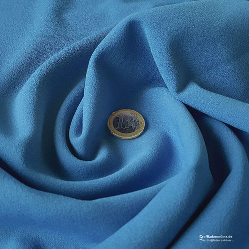 Remnant piece 105cm | Jersey crepe fabric capri blue