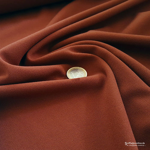 Remnant piece 80cm | Stretch crepe fabric rust brown - Toptex