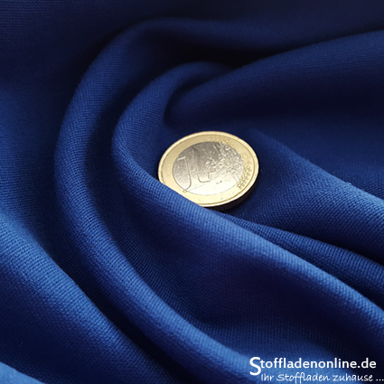 Remnant piece 140cm | Fine woven stretch cotton twill cobalt blue