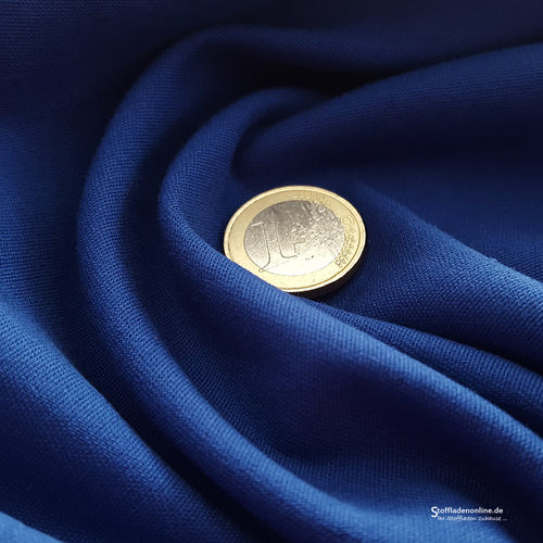 Reststück 140cm | Feiner Stretch Twill Baumwollstoff Kobaltblau