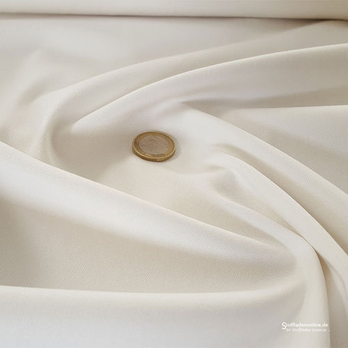 Remnant piece 50cm | Fine woven stretch cotton twill ecru