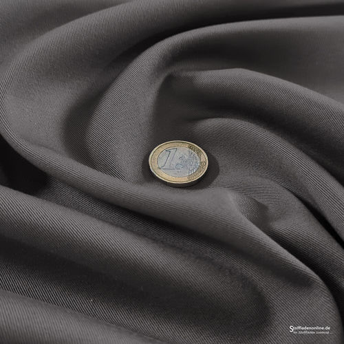 Remnant piece 70cm | Fine woven stretch cotton twill middle grey