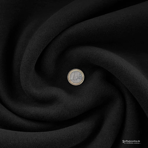 Organic cotton fleece fabric - black
