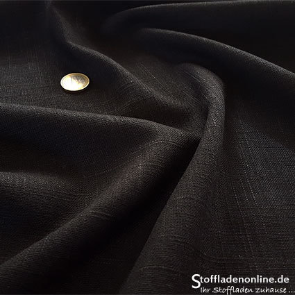 Remnant piece 172cm | Woven viscose linen fabric black
