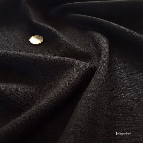 Remnant piece 172cm | Woven viscose linen fabric black