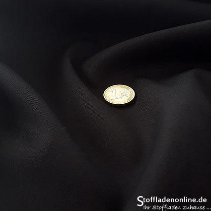 Remnant piece 126cm | Fine woven stretch cotton twill black