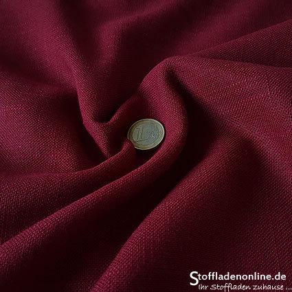 Remnant piece 260cm | Woven viscose linen fabric dark red