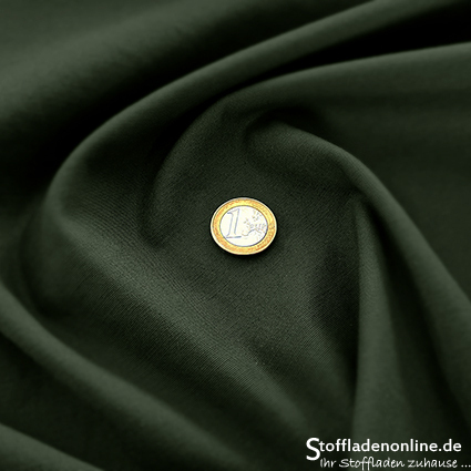 Reststück 79cm | Feiner Stretch Twill Baumwollstoff Armeegrün