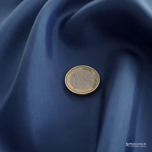 Remn. piece 53cm | Stretch cupro lining dark jeans blue - Bemberg