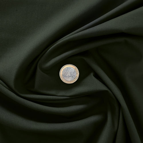 Stretch poplin fabric khaki green