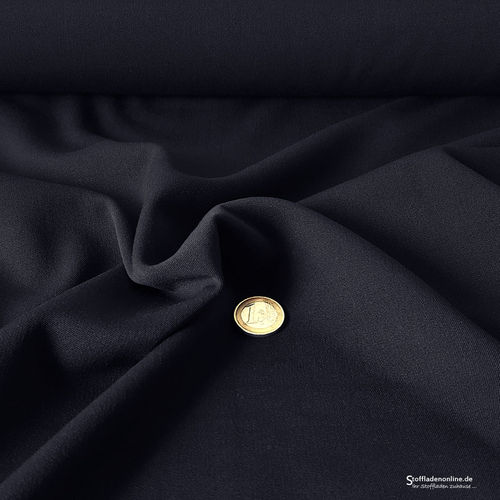 Remnant piece 58cm | Stretch gabardine blend fabric dark blue