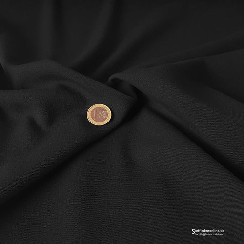 Remnant piece 41cm | Stretch gabardine blend fabric black