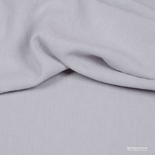 Remnant piece 54cm | Bio enzyme washed linen fabric light grey - Hilco