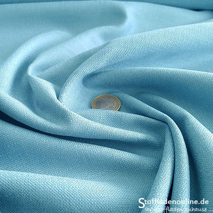 Remnant piece 125cm | Stretch linen fabric blue topaz