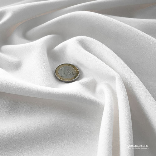 Remnant piece 89cm | Stretch crepe fabric white - Toptex