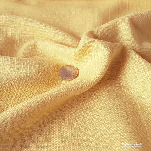 Remn. piece 92cm | Woven viscose linen fabric soft yellow