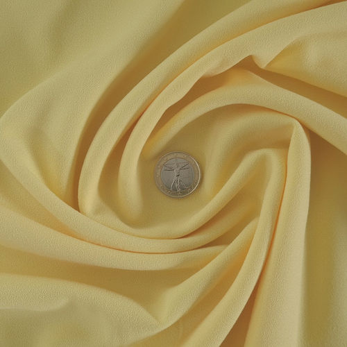 Stretch crepe fabric pastel yellow