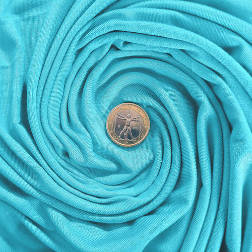 Bamboo jersey fabric aqua blue - Toptex