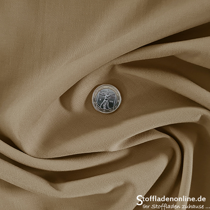 Stretch tencel twill fabric sand brown - Hilco