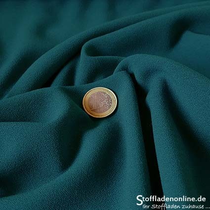 Reststück 82cm | Feine stretch Krepp Petrol
