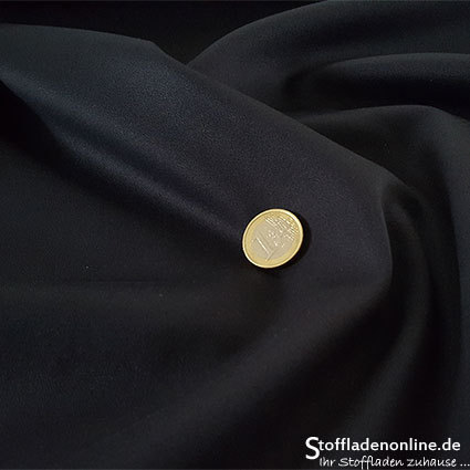 Remnant piece 96cm | Fine woven stretch cotton twill dark blue