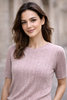 Fine cotton pointoille knit old rose - Hilco