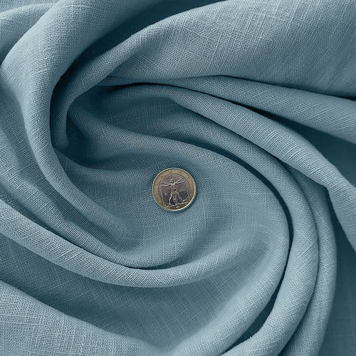 Bio Leinenstoff (Enzym gewaschen) Hilco - Hellblau